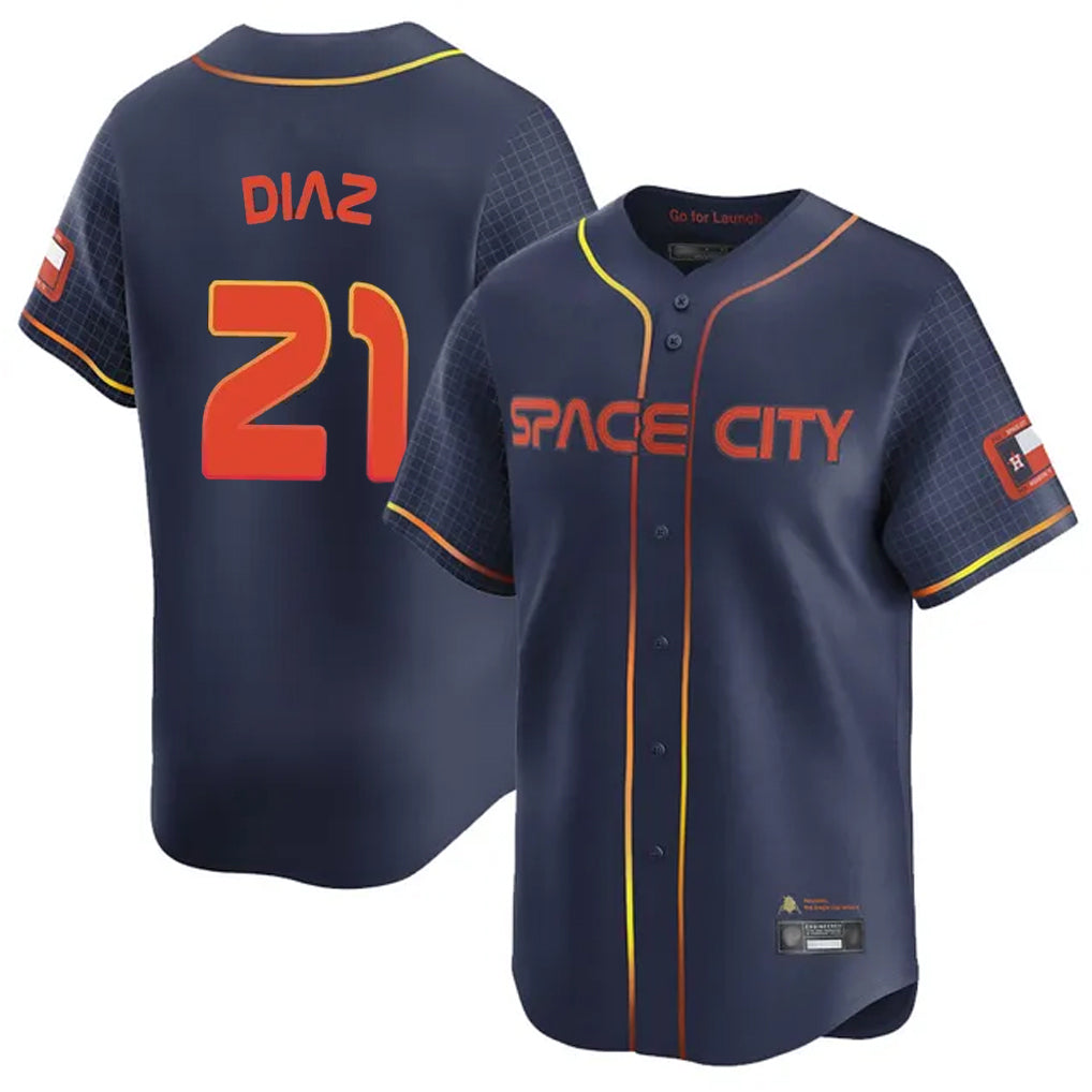 H.Astros #21 Yainer Diaz Player Navy City Connect Home Limited Hdoa Stitched Jerseys