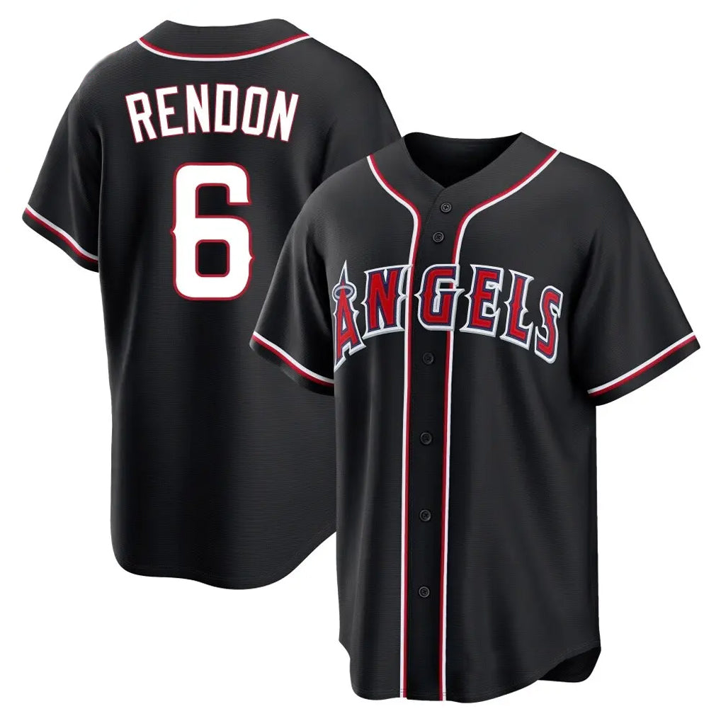 LA.Angels #6 Anthony Rendon Player Black Fashion Out Home Game Hdoa Stitched Jerseys