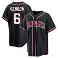 LA.Angels #6 Anthony Rendon Player Black Fashion Out Home Game Hdoa Stitched Jerseys