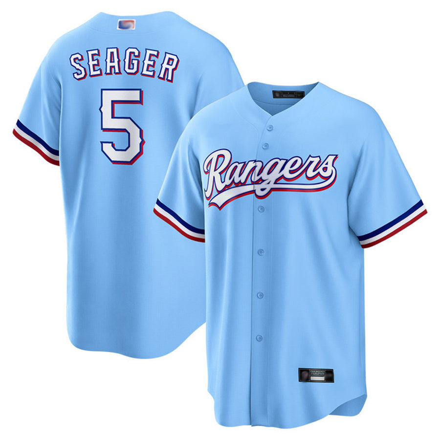 T.Rangers #5 Corey Seager Player Light Blue Replica Home Hdoa Stitched Jerseys