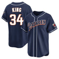 S.Diego Padres #34 Michael King Player Navy Cooperstown Collection Limited Home Hdoa Stitched Jerseys