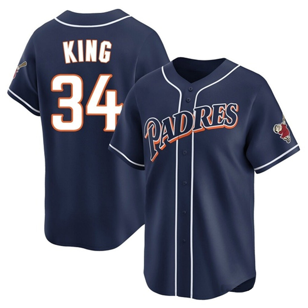 S.Diego Padres #34 Michael King Player Navy Cooperstown Collection Limited Home Hdoa Stitched Jerseys