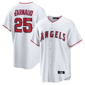 LA.Angels #25 Travis d'Arnaud Player White Home Game Hdoa Stitched Jerseys
