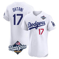 LA.Dodgers #17 Shohei Ohtani Player White World Series Limited Elite Home Hdoa Stitched Jerseys