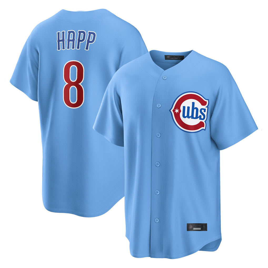 C.Cubs #8 Ian Happ Player Light Blue Home Game Hdoa Stitched Jerseys