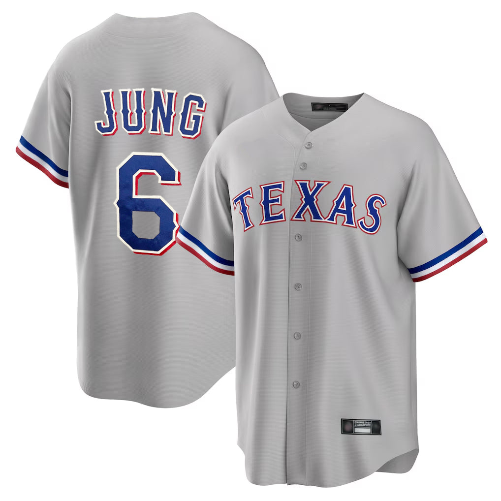 T.Rangers #6 Josh Jung Player Gray Limited Home Hdoa Stitched Jerseys