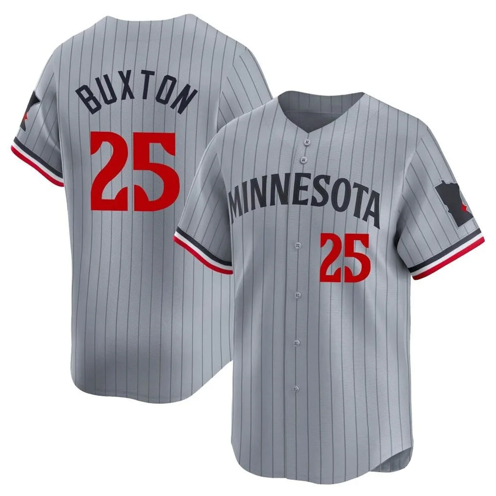 M.Twins #25 Byron Buxton Player Gray Home Limited Hdoa Stitched Jerseys