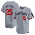 M.Twins #25 Byron Buxton Player Gray Home Limited Hdoa Stitched Jerseys