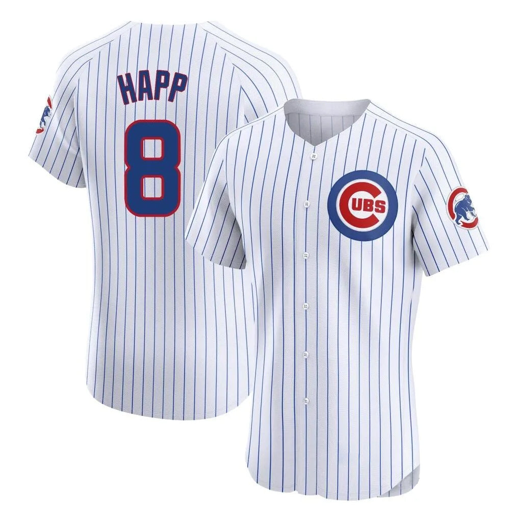 C.Cubs #8 Ian Happ Player White Limited Elite Home Game Hdoa Stitched Jerseys