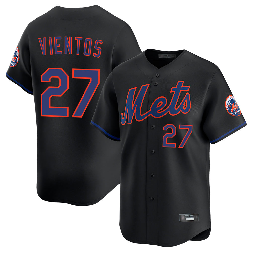 NY.Mets #27 Mark Vientos Player Black Alternate Home Limited Hdoa Stitched Jerseys