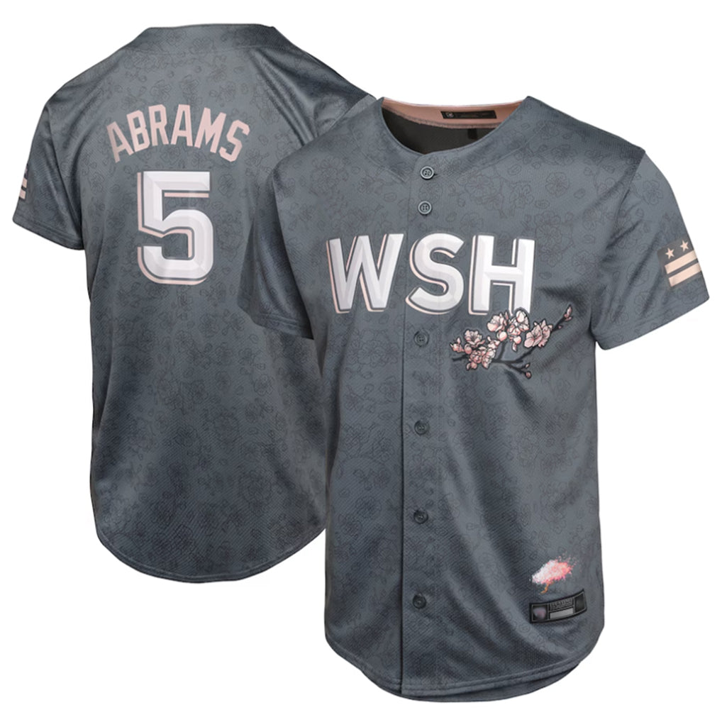 W.Nationals #5 C.J. Abrams Player Charcoal City Connect Limited Hdoa Stitched  Jerseys
