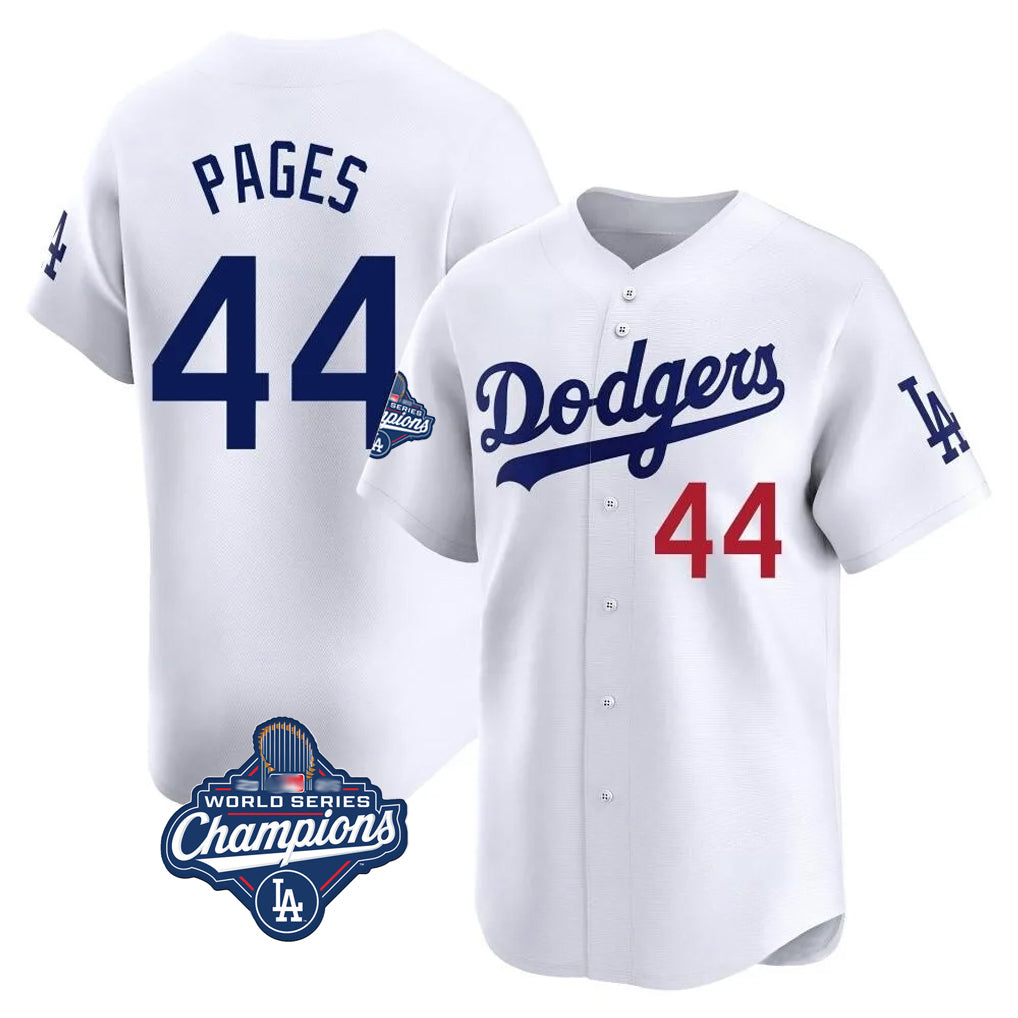LA.Dodgers #44 Andy Pages Player White World Series Meet Limited Home Hdoa Stitched Jerseys