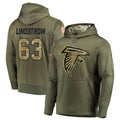 A.Falcons #63 Chris Lindstrom Player Olive Salute to Service Club Fleece Hoodie Hdoa Stitched Jerseys
