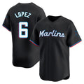 M.Marlins #6 Otto Lopez Player Black  Home Limited Hdoa Stitched Jerseys