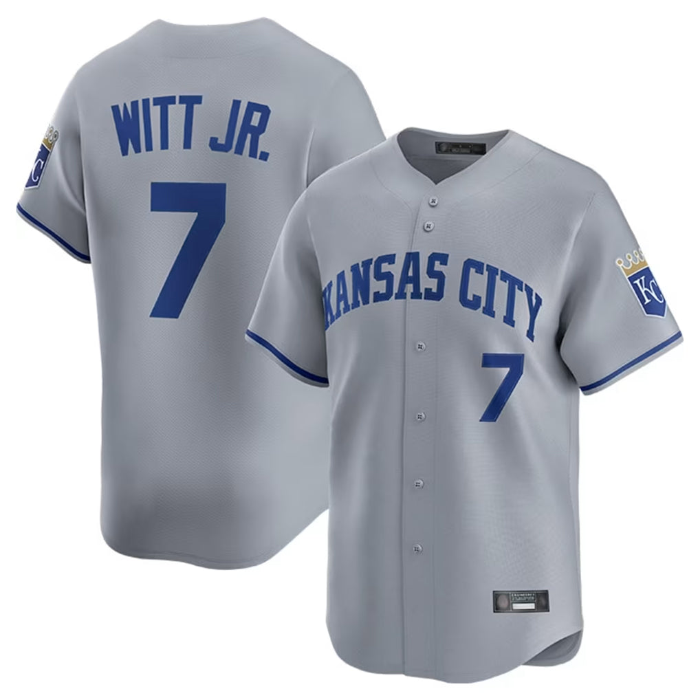 KC.Royals #7 Bobby Witt Jr. Player Gray Limited Home Hdoa Stitched Jerseys