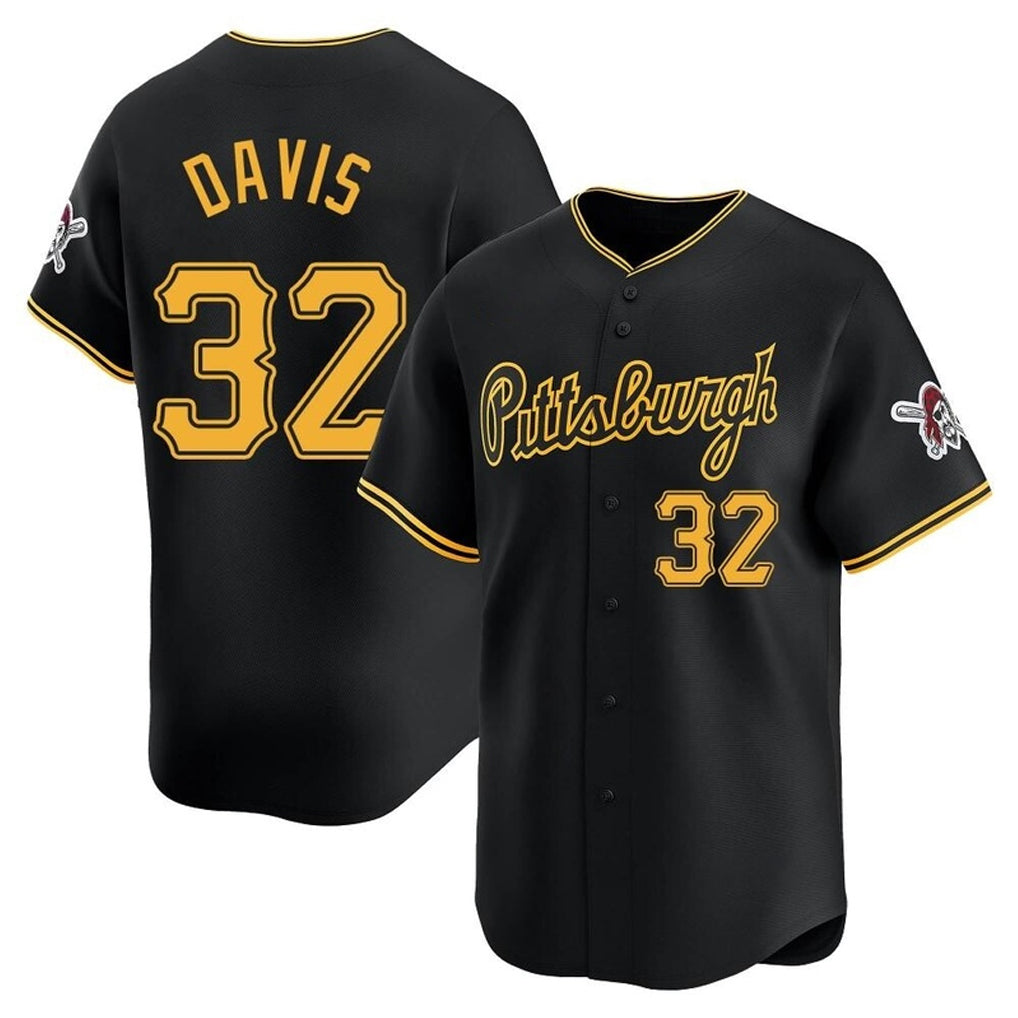P.Pirates #32 Henry Davis Player Black Alt Home Limited Hdoa Stitched Jerseys