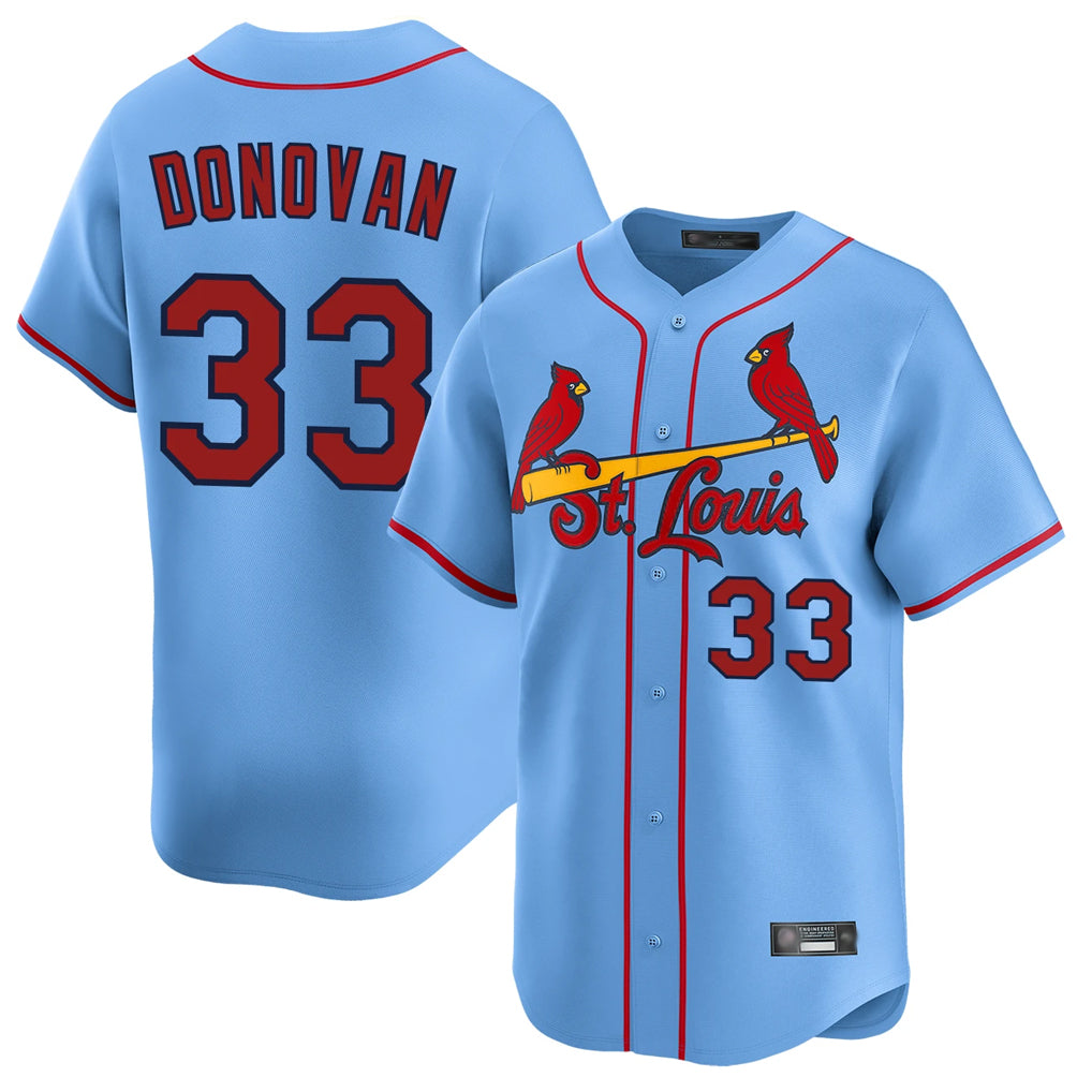 St. Louis Cardinals #33 Brendan Donovan Player Light Blue Home Limited Hdoa Stitched Jerseys