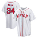 B.Red Sox #34 David Ortiz Player White Game Home Hdoa Stitched Jerseys