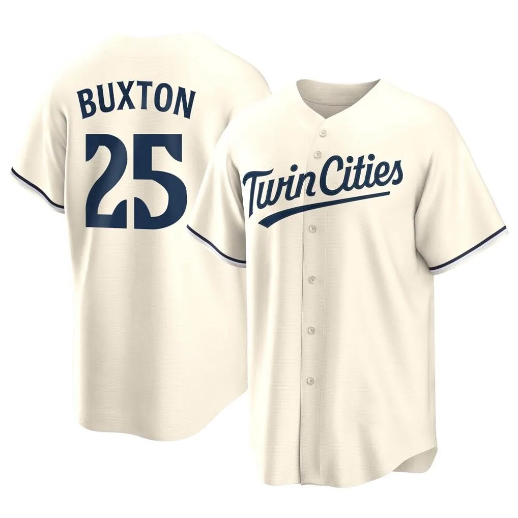 M.Twins #25 Byron Buxton Player Cream Game Limited Home Hdoa Stitched Jerseys