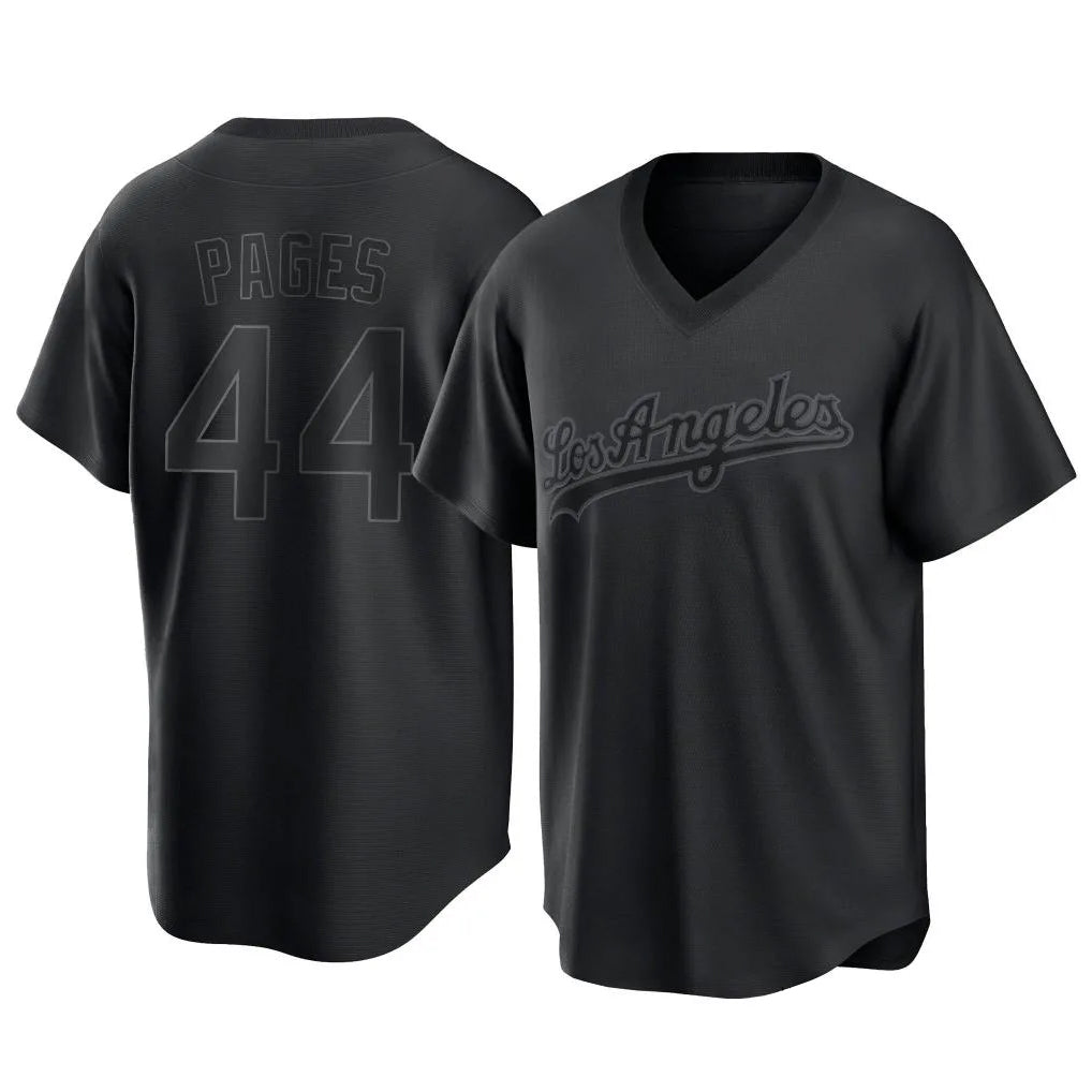 LA.Dodgers #44 Andy Pages Player Black Pitch Fashion T-shirt Hdoa Stitched Jerseys