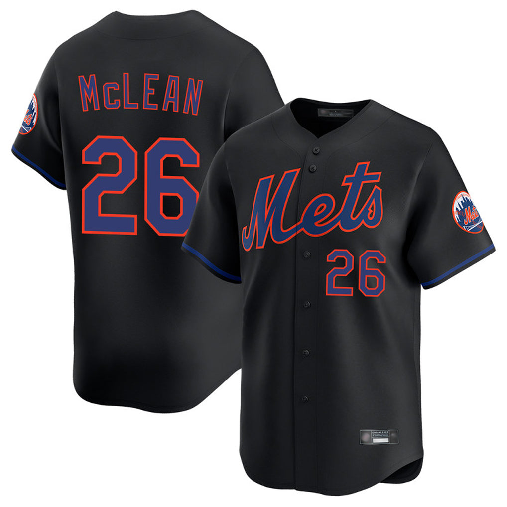 NY.Mets #26 Nolan McLean Player Black Alternate Home Limited Hdoa Stitched Jerseys