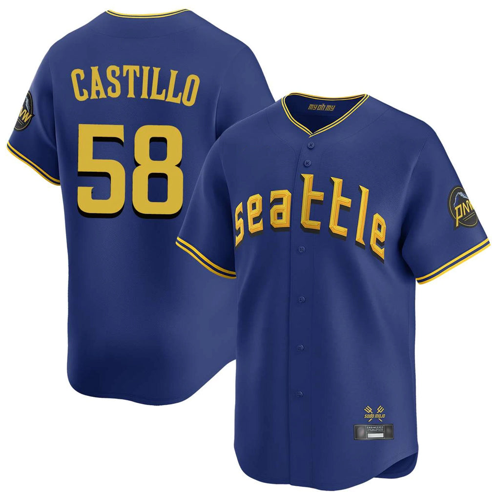 S.Mariners #58 Luis Castillo Player Royal City Connect Home Limited Hdoa Stitched Jerseys