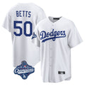 LA.Dodgers #50 Mookie Betts Player White World Series Meet Game Home Hdoa Stitched Jerseys