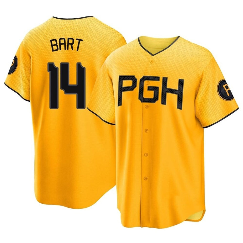 P.Pirates #14 Joey Bart Player Gold City Connect Home Game Hdoa Stitched Jerseys