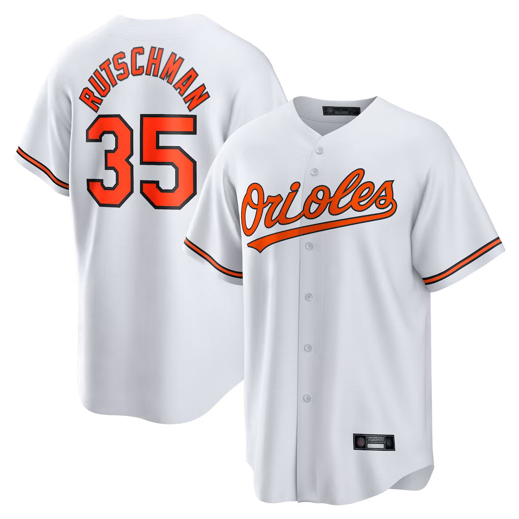 B.Orioles #35 Adley Rutschman Player White Home Game Hdoa Stitched Jerseys