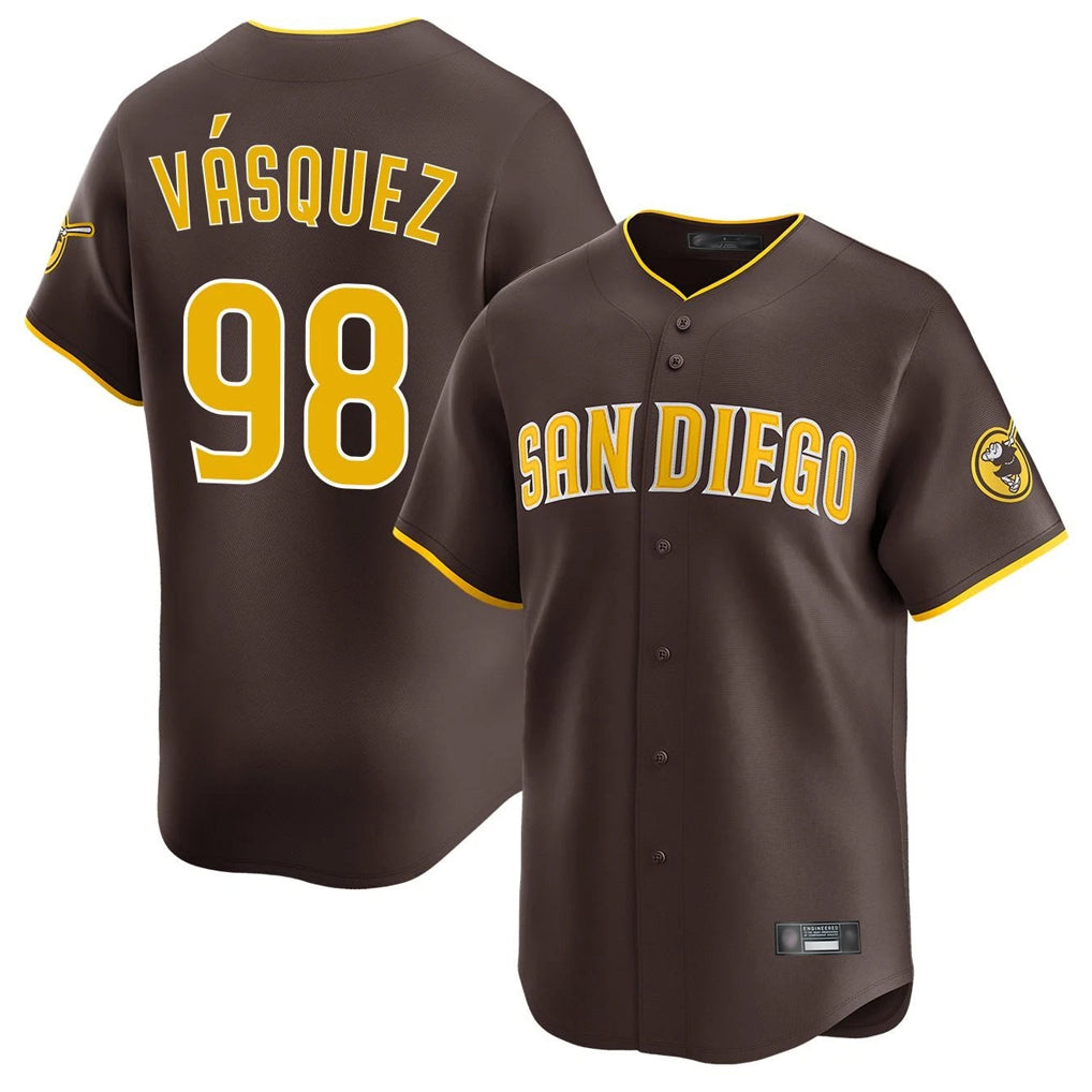 S.Diego Padres #98 Randy Vasquez Player Brown Home Limited Hdoa Stitched Jerseys