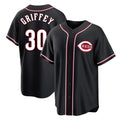 C.Reds #30 Ken Griffey Player Black Fashion Out Home Game Hdoa Stitched Jerseys