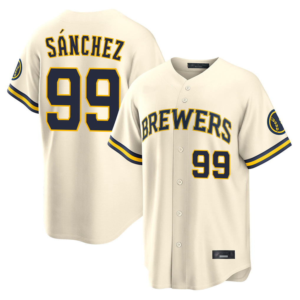 M.Brewers #99 Gary Sanchez Player Cream Home Limited Hdoa Stitched Jerseys