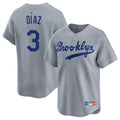LA.Dodgers #3 Edwin D¨ªaz Player Gray Game Limited Home Hdoa Stitched Jerseys