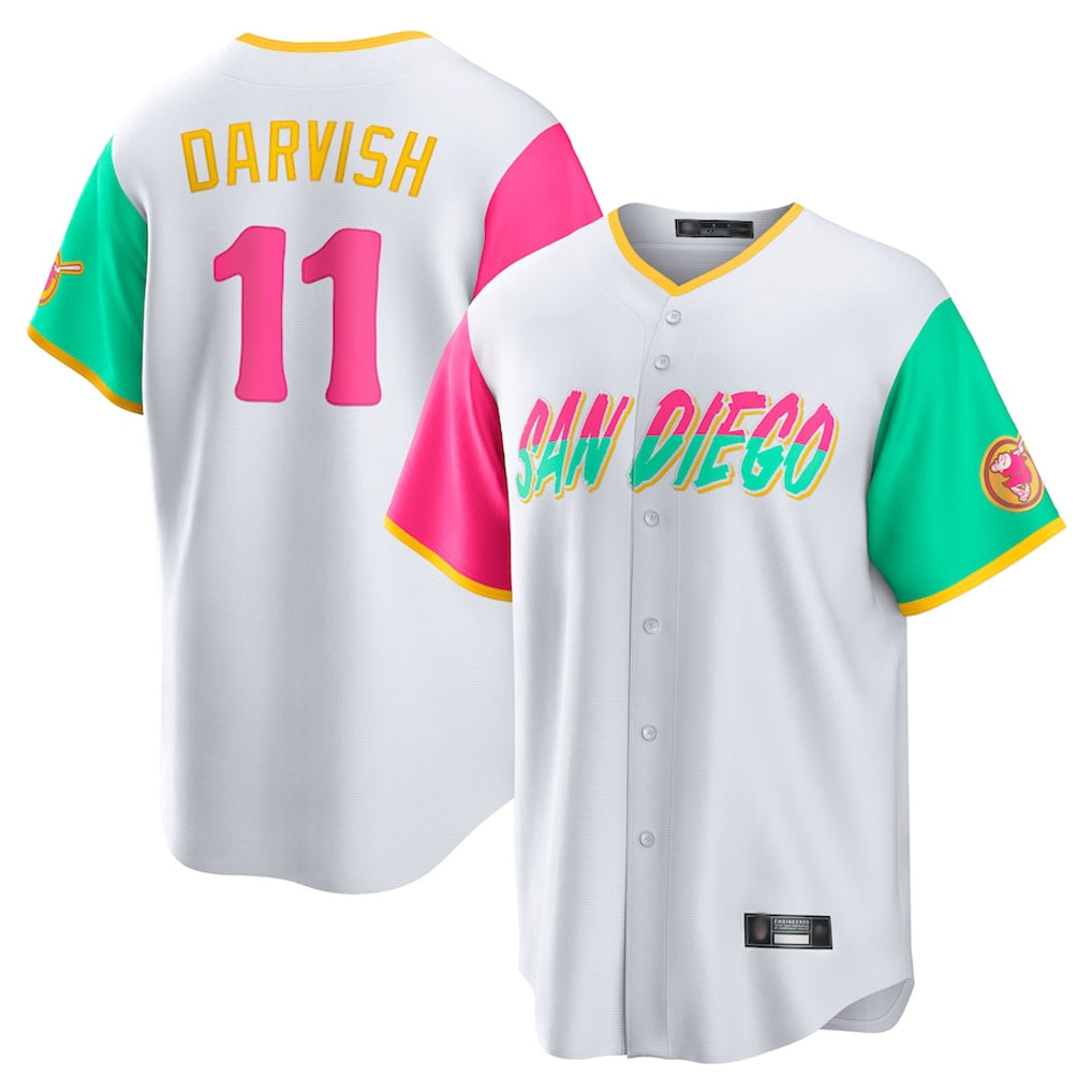 S.Diego Padres #11 Yu Darvish Player White City Connect Home Game Hdoa Stitched Jerseys