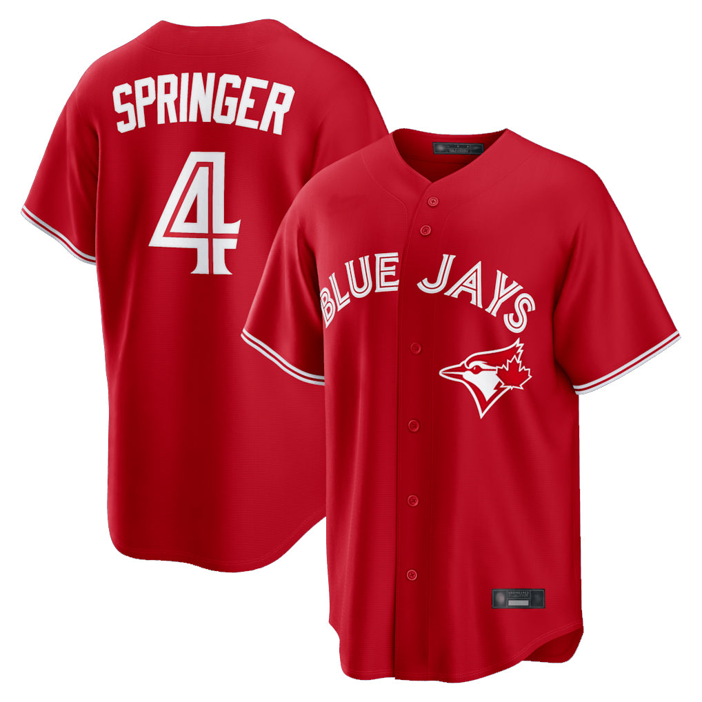 T.Blue Jays #4 George Springer Player Red Home Game Hdoa Stitched Jerseys