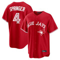 T.Blue Jays #4 George Springer Player Red Home Game Hdoa Stitched Jerseys