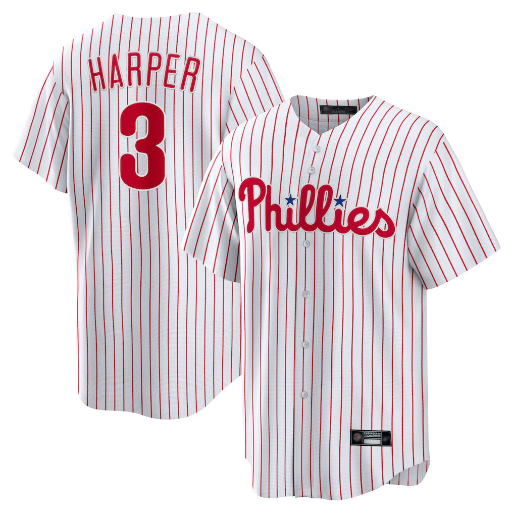 P.Phillies #3 Bryce Harper Player White Home Game Hdoa Stitched Jerseys