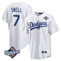 LA.Dodgers #7 Blake Snell Player White Game World Series Hdoa Stitched Jerseys