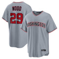 W.Nationals #29 James Wood Player Gray Road Replica Hdoa Stitched Jerseys