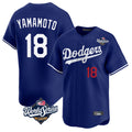LA.Dodgers #18 Yoshinobu Yamamoto Player Royal World Series Limited Home Hdoa Stitched Jerseys