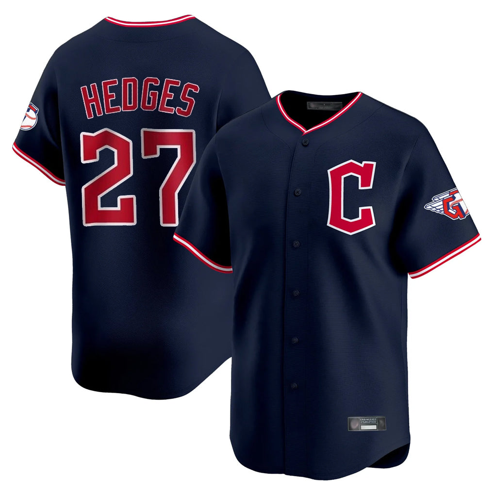 C.Guardians #27 Austin Hedges Player Navy Limited Home Hdoa Stitched Jerseys
