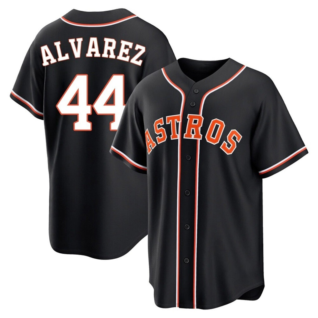 H.Astros #44 Yordan Alvarez Player Black Fashion Out Home Game Hdoa Stitched Jerseys