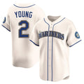 S.Mariners #2 Cole Young Player Cream Home Limited Hdoa Stitched Jerseys
