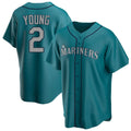 S.Mariners #2 Cole Young Player Teal Home Game Hdoa Stitched Jerseys