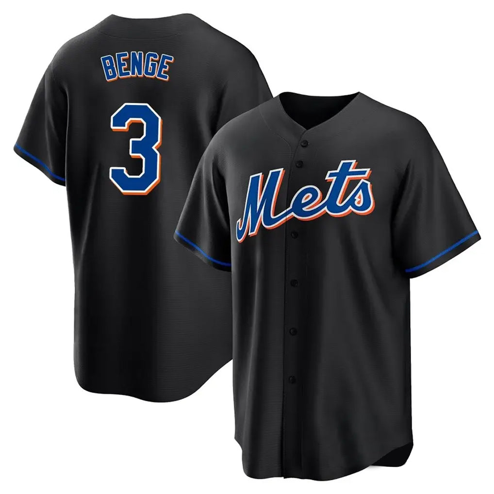 NY.Mets #3 Carson Benge Player Black Replica Home Game Hdoa Stitched Jerseys