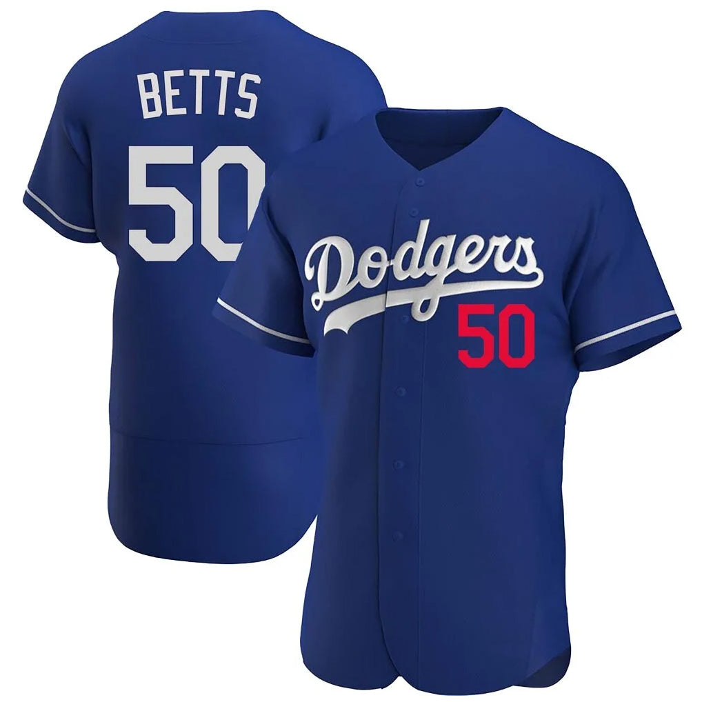 LA.Dodgers #50 Mookie Betts Player Royal Limited Elite Home Hdoa Stitched Jerseys