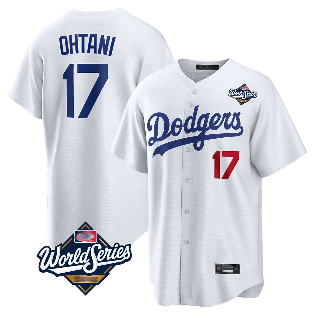 LA.Dodgers #17 Shohei Ohtani Player White World Series Home Game Hdoa Stitched Jerseys