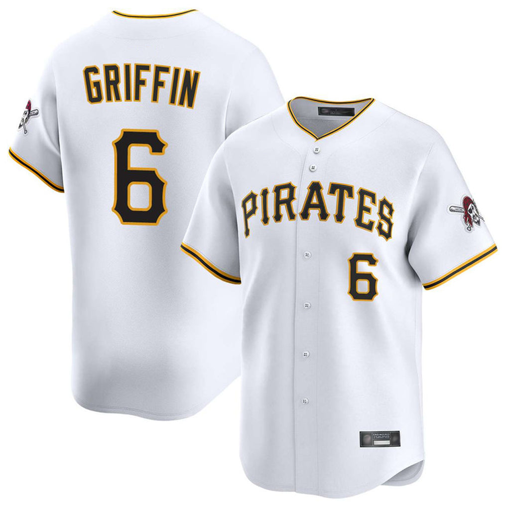 P.Pirates #6 Konnor Griffin Player White Home Limited Hdoa Stitched Jerseys