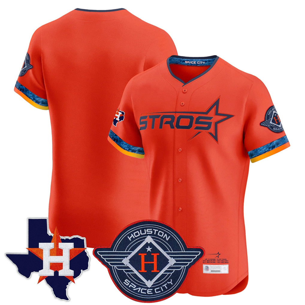 H.Astros ## Astros Blank Player Orange City Connect Texas Patch Vapor Premier Limited Elite Home Hdoa Stitched Jerseys