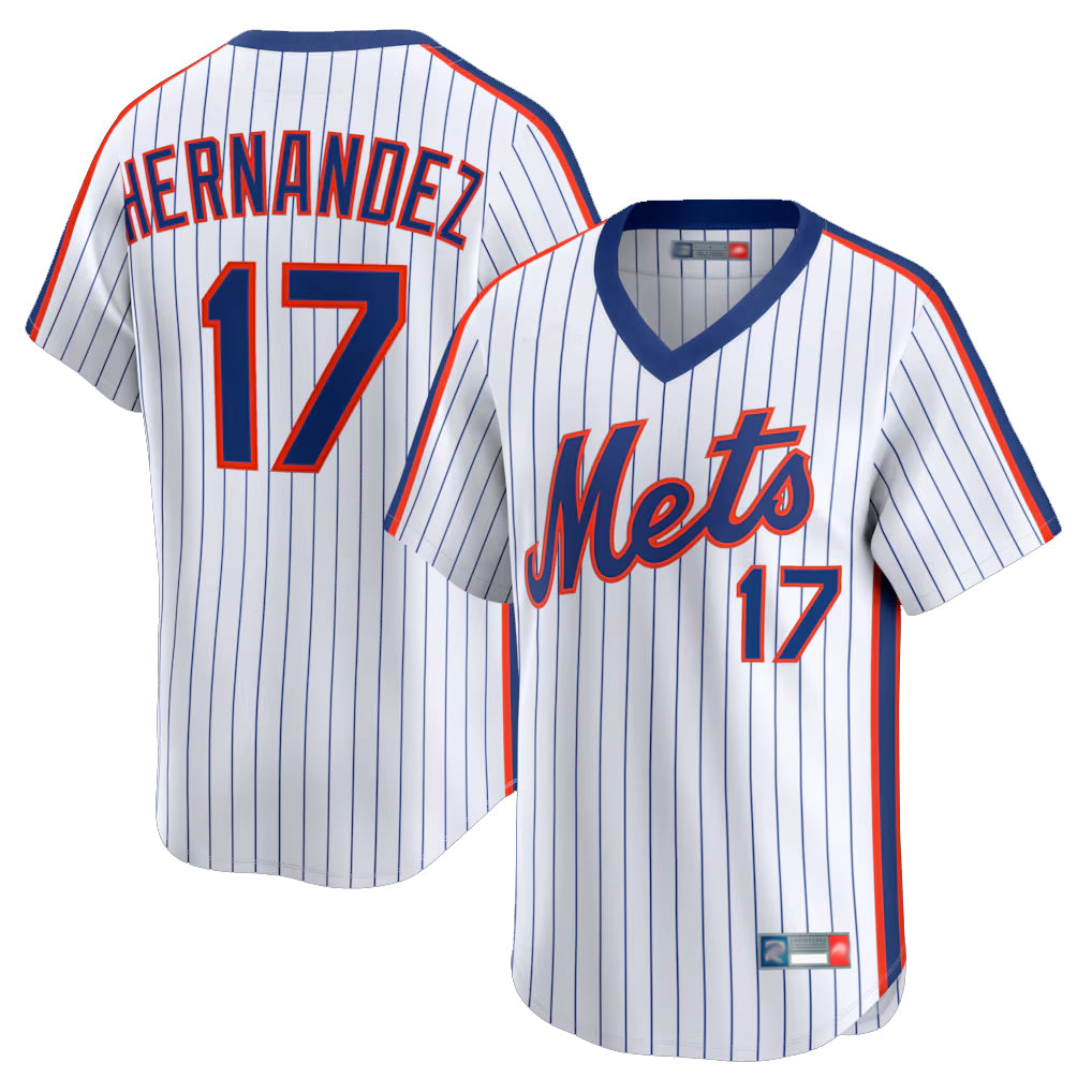 NY.Mets #17 Keith Hernandez Player White Cooperstown Collection T-shirt Game Hdoa Stitched Jerseys